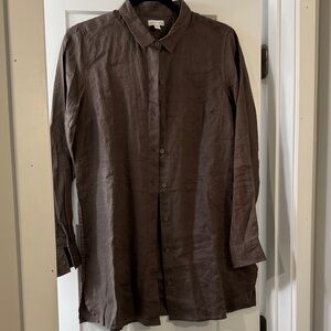 Garnet Hill Button-Up Linen Tunic